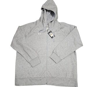 Under Armour Rival Fleece Zip Hoodie Womens Size 3X NEW Light Gray